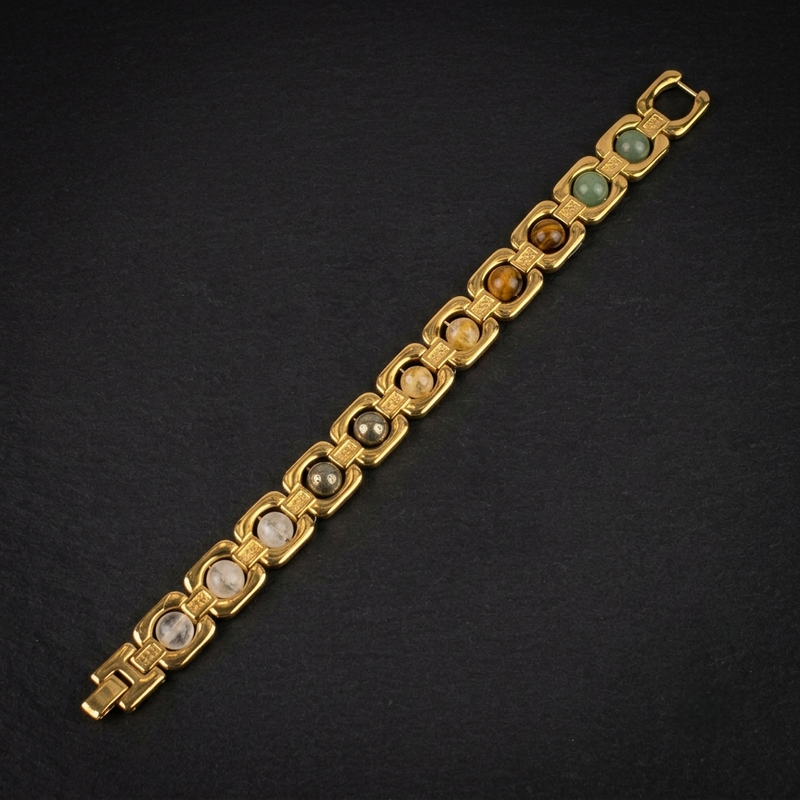 Golden Dhan Yog Bracelet β Wealth & Success Stones