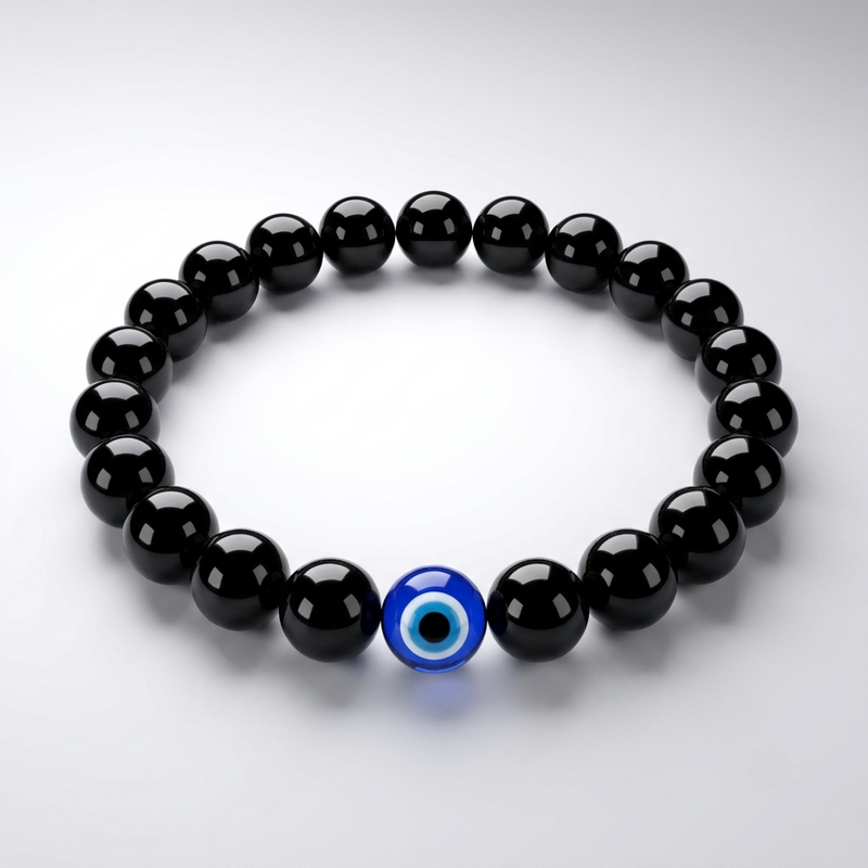 Black Onyx Evil Eye Bracelet – Protection Stone