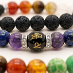 7 Chakra Healing Bracelet – Lava & Evil Eye 7