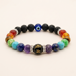 7 Chakra Healing Bracelet – Lava & Evil Eye 8