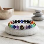 7 Chakra Healing Bracelet – Lava & Evil Eye 2