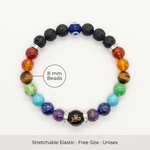 7 Chakra Healing Bracelet – Lava & Evil Eye 5