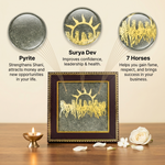 7 Horses Raw Pyrite Frame – Wealth & Success Vastu Decor 3